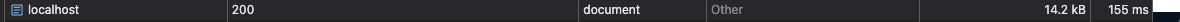 Network tab showing 155ms response time before Redis caching